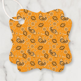 Bandana Orange Gelbes Muster Zwei Töne Spaß Geschenkanhänger
