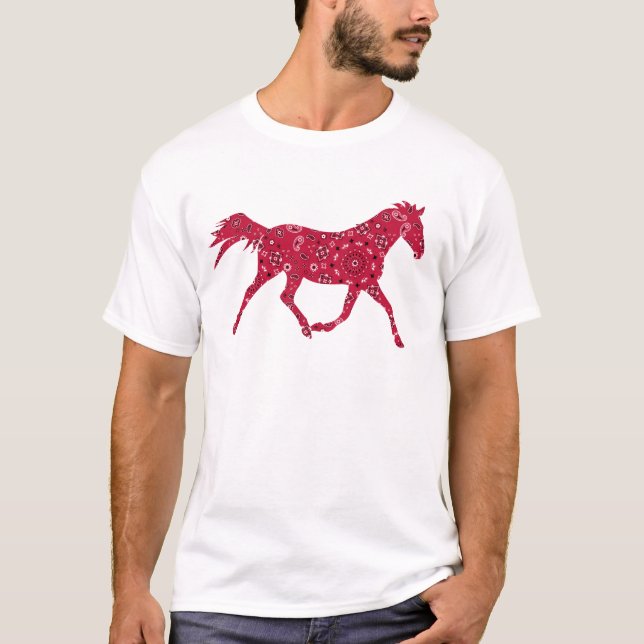 Bandana-Pferd T-Shirt (Vorderseite)