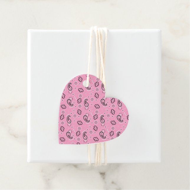 Bandana Pink Muster Retro Herz Liebe Valentine Geschenkanhänger (Beispiel)