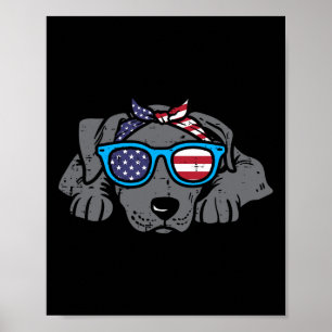 Bandana Pitbull Pit American USA 4. Juli 4. Poster
