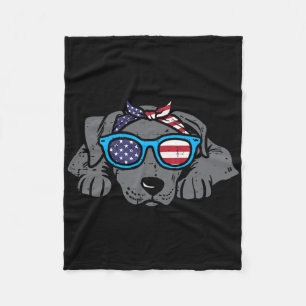 Bandana Pitbull Pit Amerikanisch Usa 4. Juli Vier Fleecedecke
