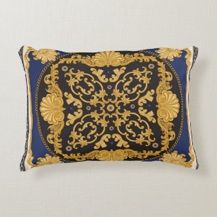Bandana Print: Black Blue Gold. Dekokissen