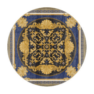 Bandana Print: Black Blue Gold. Schneidebrett
