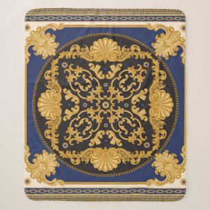 Bandana Print: Black Blue Gold. Sherpadecke