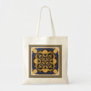 Bandana Print: Black Blue Gold. Tragetasche