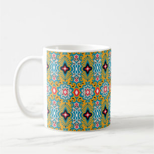 Bandana Print. Vintages nahtloses Muster mit Pisle Kaffeetasse