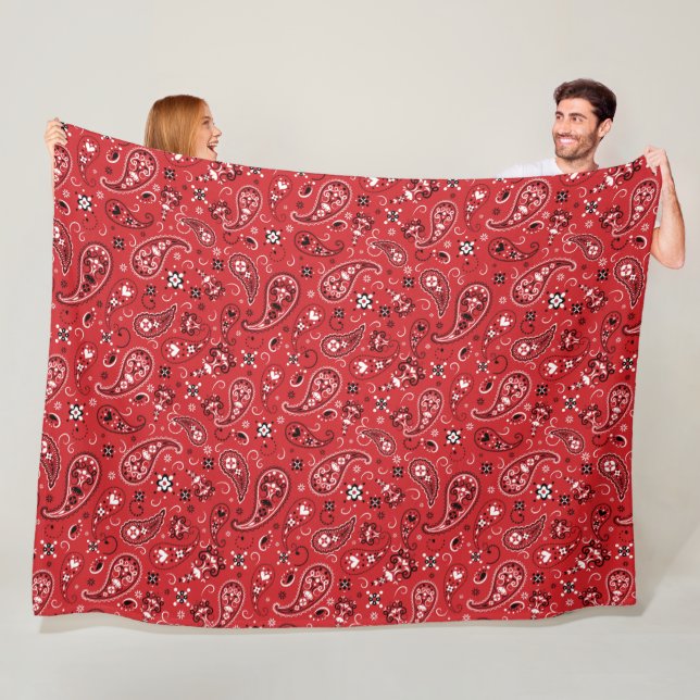 Bandana Red Paisley Fleecedecke (Beispiel)
