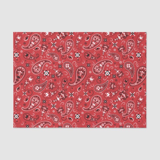 Bandana Red Paisley Seidenpapier (Vorderseite)