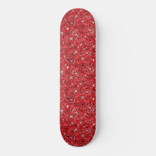 Bandana Red Paisley  Skateboard