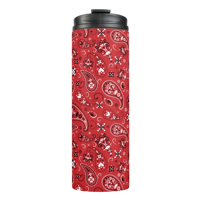 Bandana Red Paisley Thermosbecher (Vorderseite)