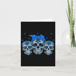 Bandana Sugar Skull Blue Ribbon Diabetes Bewusstse Karte