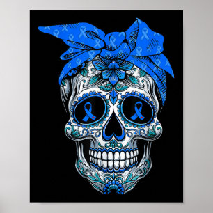 Bandana Sugar Skull Diabetes Bewusstsein Poster