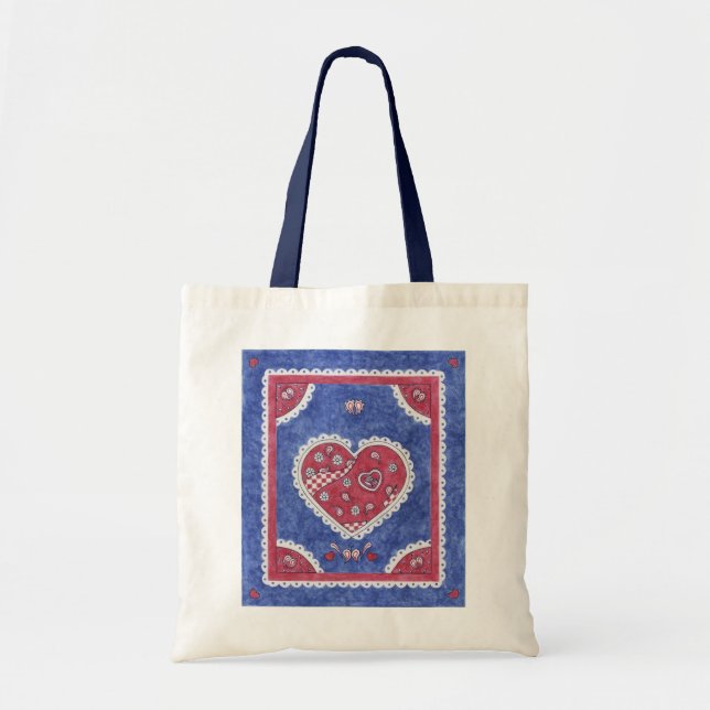 Bandanna Heart Tote Bag Tragetasche (Vorne)