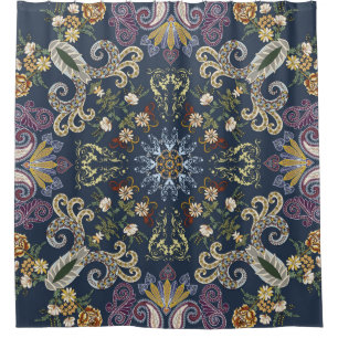 Bandanna mit farbenfrohen Paisley-nahtlosen Muster Duschvorhang