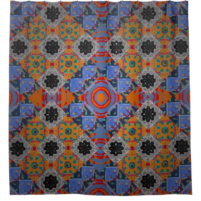 Bandanna shawl, tablecloth fabric design, silk nec duschvorhang (Vorderseite)