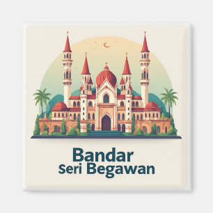 Bandar Seri Begawan mit roten Kuppeln Magnet