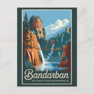 Bandarban Bangladesch Reise Kunst Vintage Postkarte