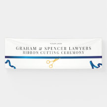 Banddurchschneidungszeremonie-Banner in Blau