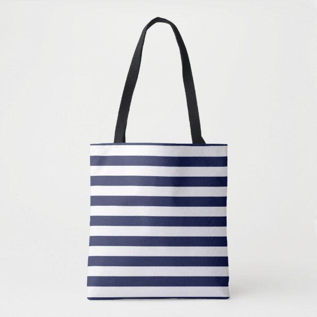 Bande bleu marine marine marine, sac bleu rayé (Devant)