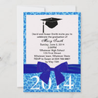 Bande Bleue Et Léopard Bleu Invitation De Graduati