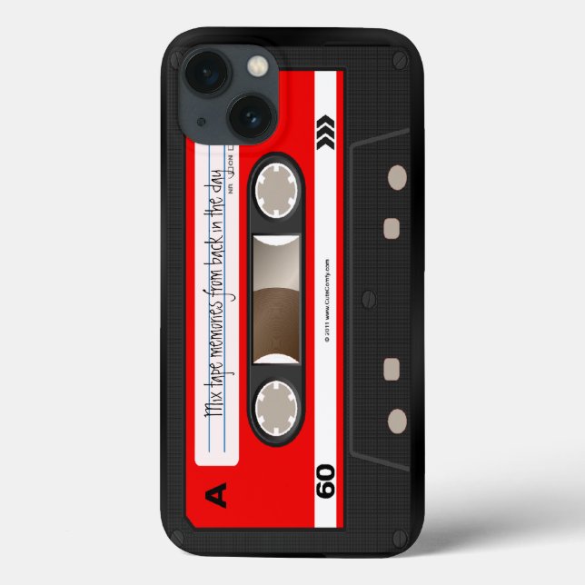Bande de cassette rouge Retro Coque personnalisé (Verso)