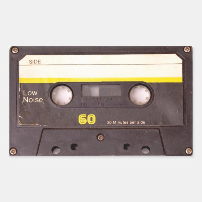 Bande de cassette Stickers Rectangulaires noirs (Devant)