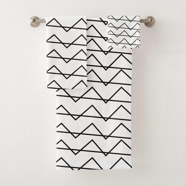 Bande de Chevron noir et blanc contemporaine (En situation)