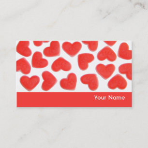 Bande de Coeurs doux carte de visite rouge