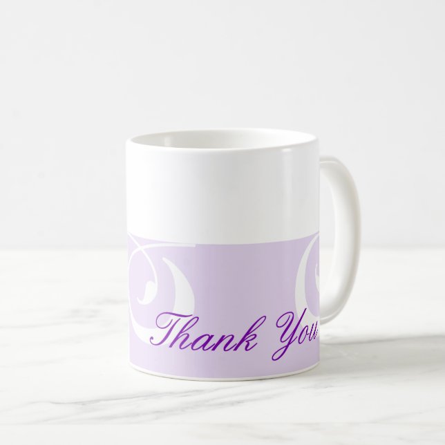 Bande décorative violet clair Mug Merci violet (Devant droit)