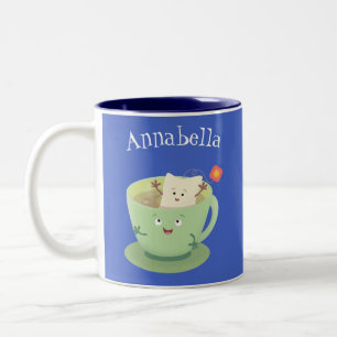 Bande dessinée de la tasse de thé mignonne humour 
