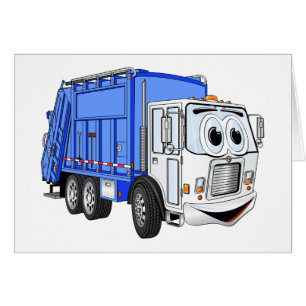 Bande dessinée de sourire blanche bleue de camion