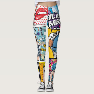 Bande dessinée en gras, Leggings d'art pop amusant