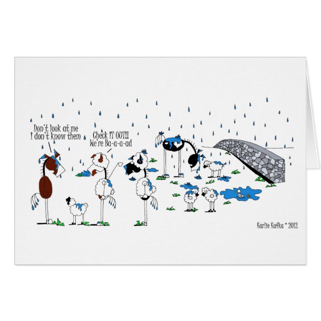 Bande dessinée mignonne de cheval et de moutons (Devant horizontal)