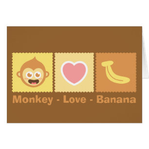 Bande dessinée mignonne de singe - amour - banane