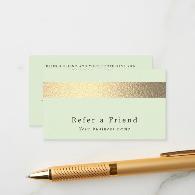 Bande D'Huile Chic Gold Sur Carte De Référence Ver (Devant/Arrière en situation)