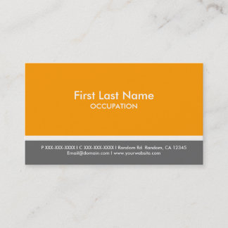 Bande gris orange jaune cartes de visite personnal