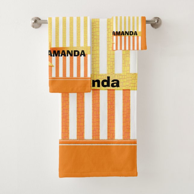 Bande jaune et orange, ruban personnalisé (En situation)