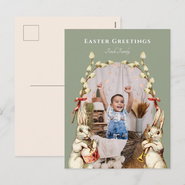 Bande Marching Bonne Carte postale Photo de Pâques (Devant / Derrière)