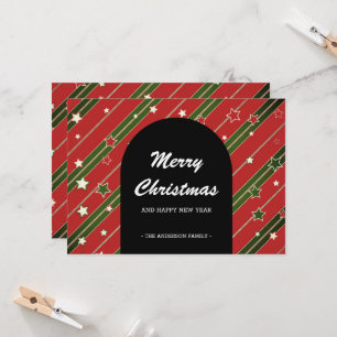 Bande photo rouge vert   Carte de Noël