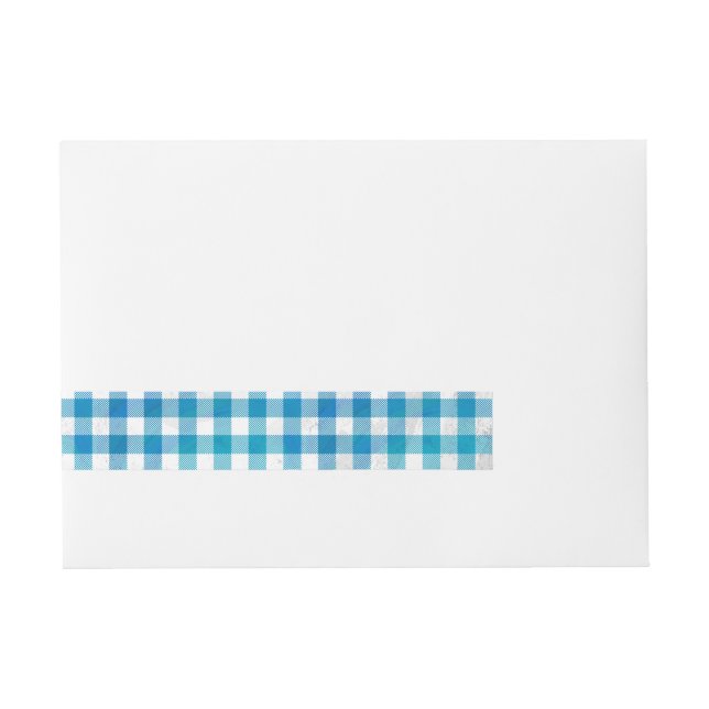 Bande Pour Adresse à damiers Buffalo Plaid bleu et blanc (Devant)
