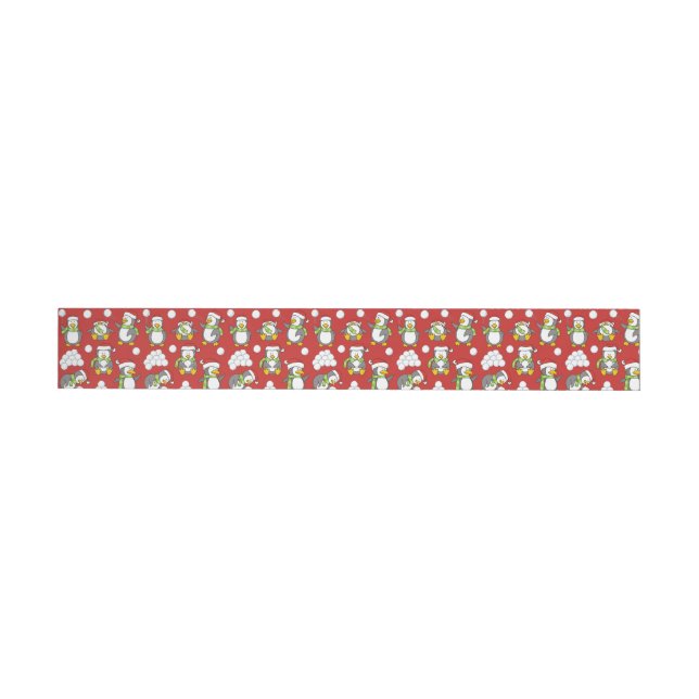 Bande Pour Adresse Arrière - plan de pingouins de Noël (Individual)