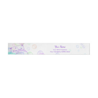 Bande Pour Adresse Baby shower Rainbow Soap Bubbles
