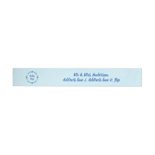 Bande Pour Adresse Bébé bleu Papillons et fleurs personnalisés