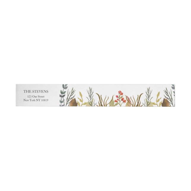 Bande Pour Adresse Boho Rustique Boho Bois Animaux Aquarelle Mariage (Individual)