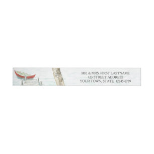 Bande Pour Adresse Canot au lac Watercolor