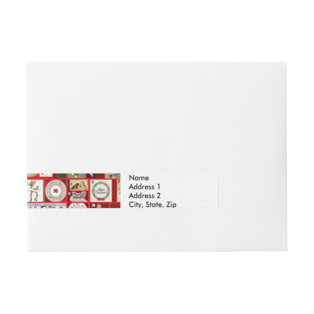 Bande Pour Adresse Carrés de l'illustration de Noël (Devant)