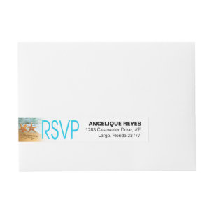 Bande Pour Adresse Charmaine et plage élégante RSVP de couples