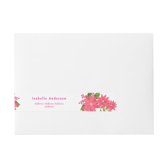 Bande Pour Adresse Christmas Poinsettia White (Devant)