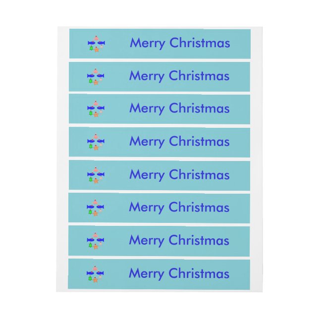 Bande Pour Adresse Créatures de la mer de Noël (Feuille)