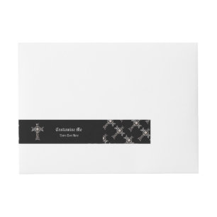 Bande Pour Adresse Croix celtique et crâne (argent)